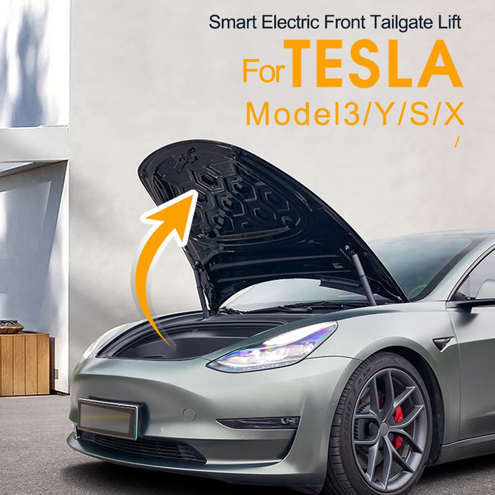 Electric Front Tailgate For Tesla Model 3 Y X S Car Modified Frunk Lift Automatic Power APP Control Waterproof Speed Adjutsable