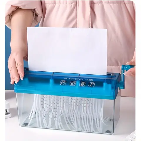 1pc Easy-to-Use Manual Paper Shredder for Sheets,Space-Saving Cross-Cut Design, Non-Slip Base,Ideal for Office,protable