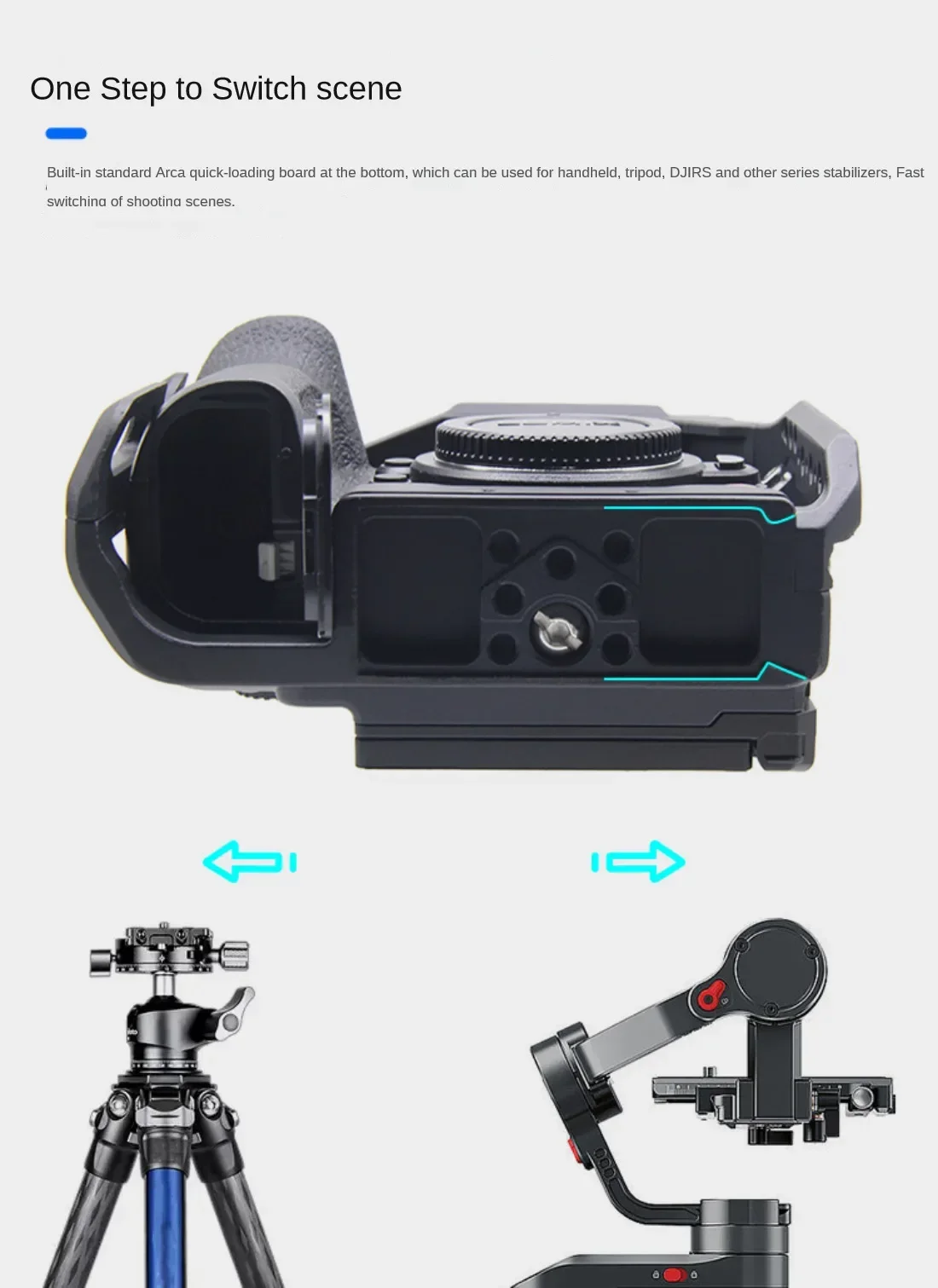 GH7 Cage for Panasonic Lumix GH6 GH7 Camera with Multiple 1/4 3/8 Threaded Holes Cold Shoe Arca Base Plate for DJI RS3 RS4 RS2