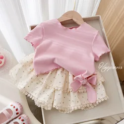 Girls Clothes Sets Summer 2024 Children Princess T-shirts Shorts Dress For Baby Cute Suit For Baby Tracksuits Kids Outfits 5 6Y