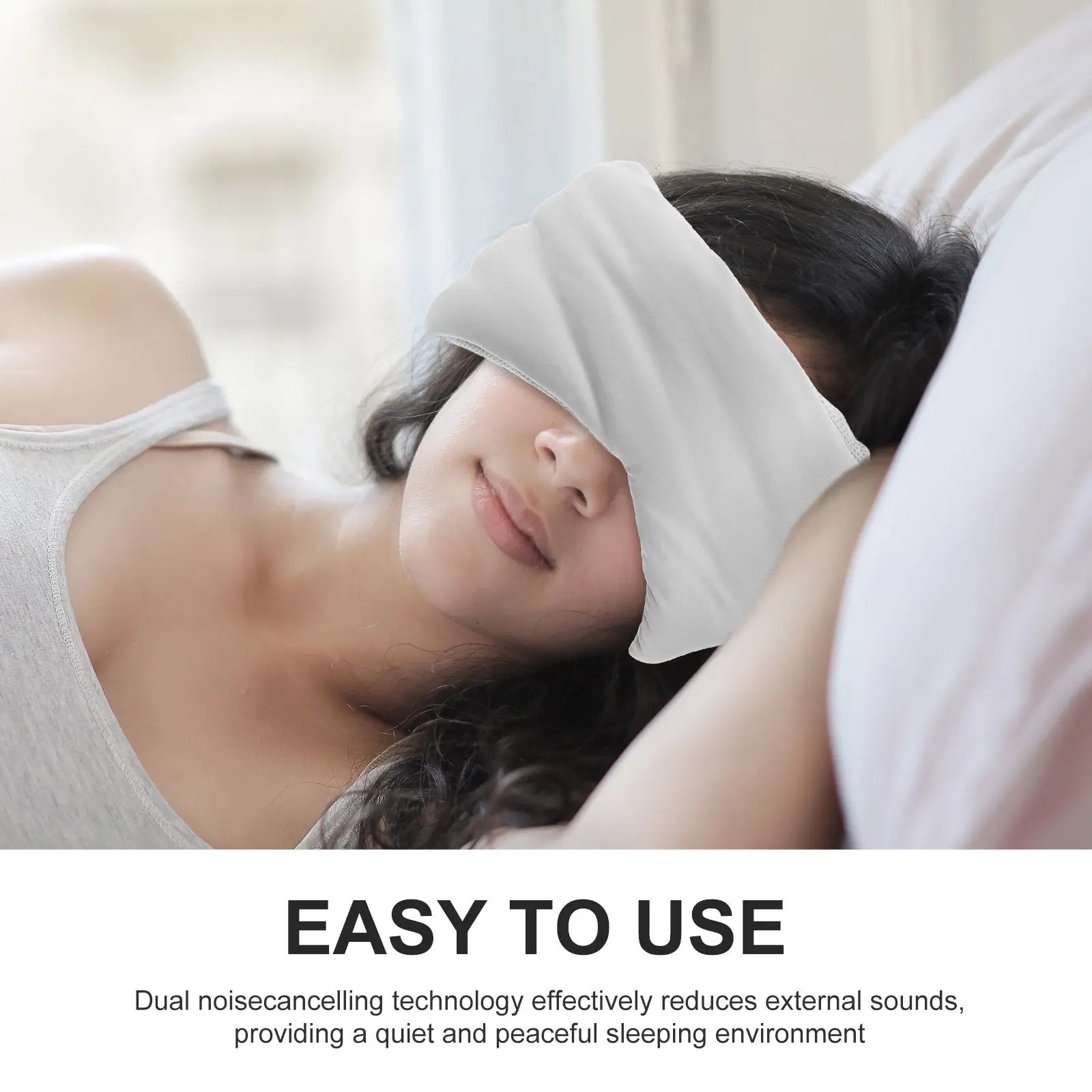 Dual Function Sleep Eye Mask and Ear Muffs Blackout Noise Cancelling for Women Men Adjustable Full Coverage Breathable Cotton