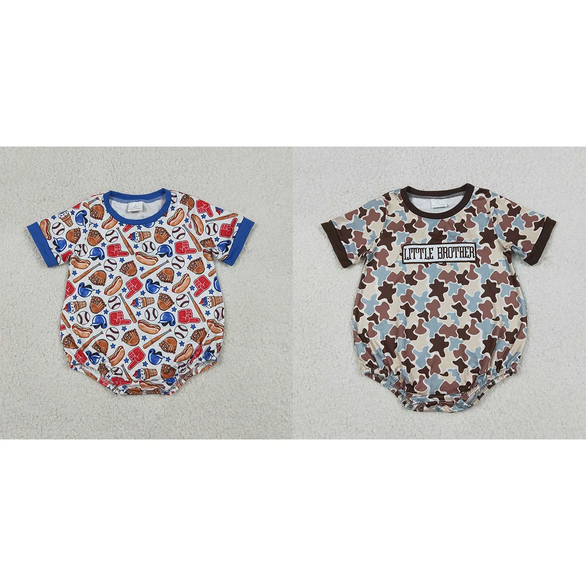 Newborn Baby Boys Short Sleeve Baseballs Stars Team Rompers Soft Cutest Kids Jumpsuit Toddler Children Clothing Wholesale
