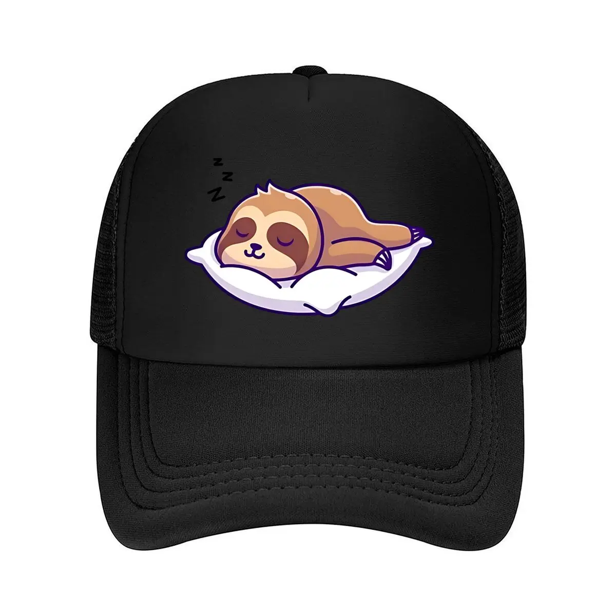 Sleeping Sloth On Pillow Mesh Baseball Cap Hip Hop