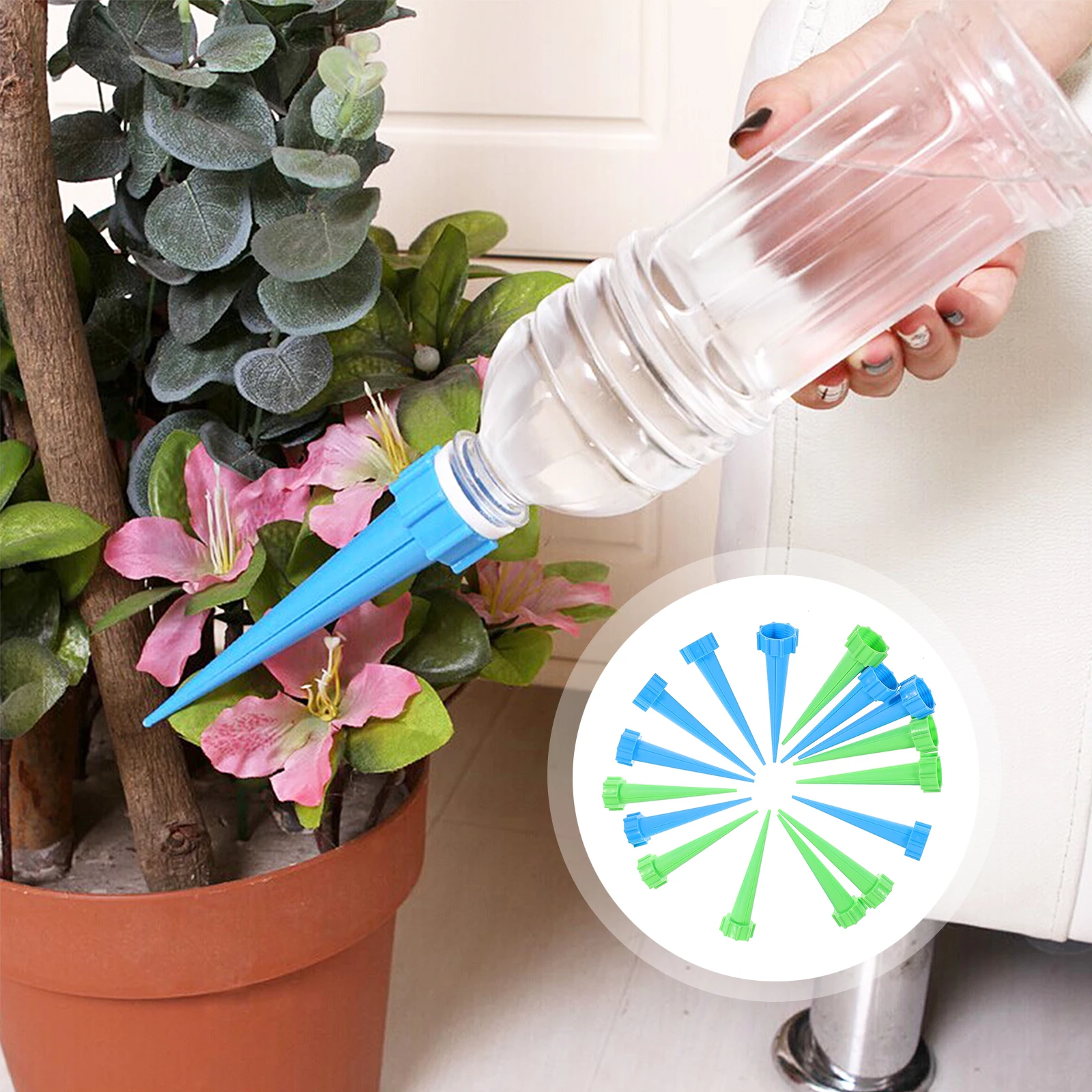 

16 Pcs Automatic Device Durable Plastic Self Spike Drip System Ideal Home Vacation Plant Solution Saves Time Easy Use