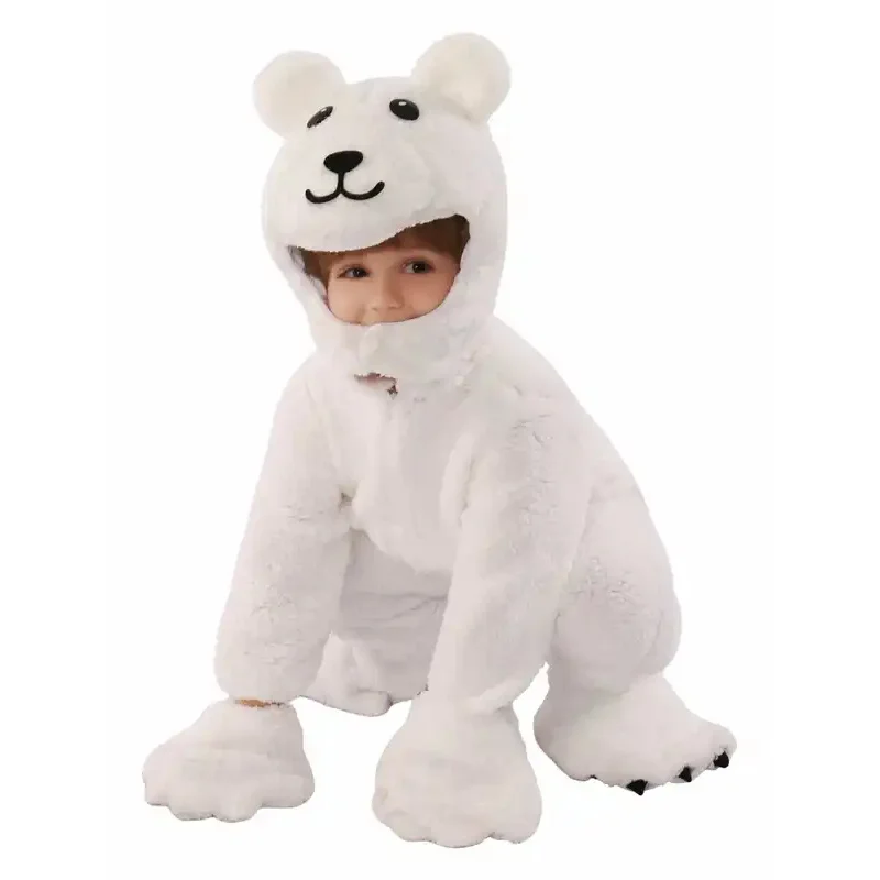 

Halloween New Style Children's Animal Cosplay Costumes White Bear Role Play Costume Kindergarten Stage Performance Jumpsuit