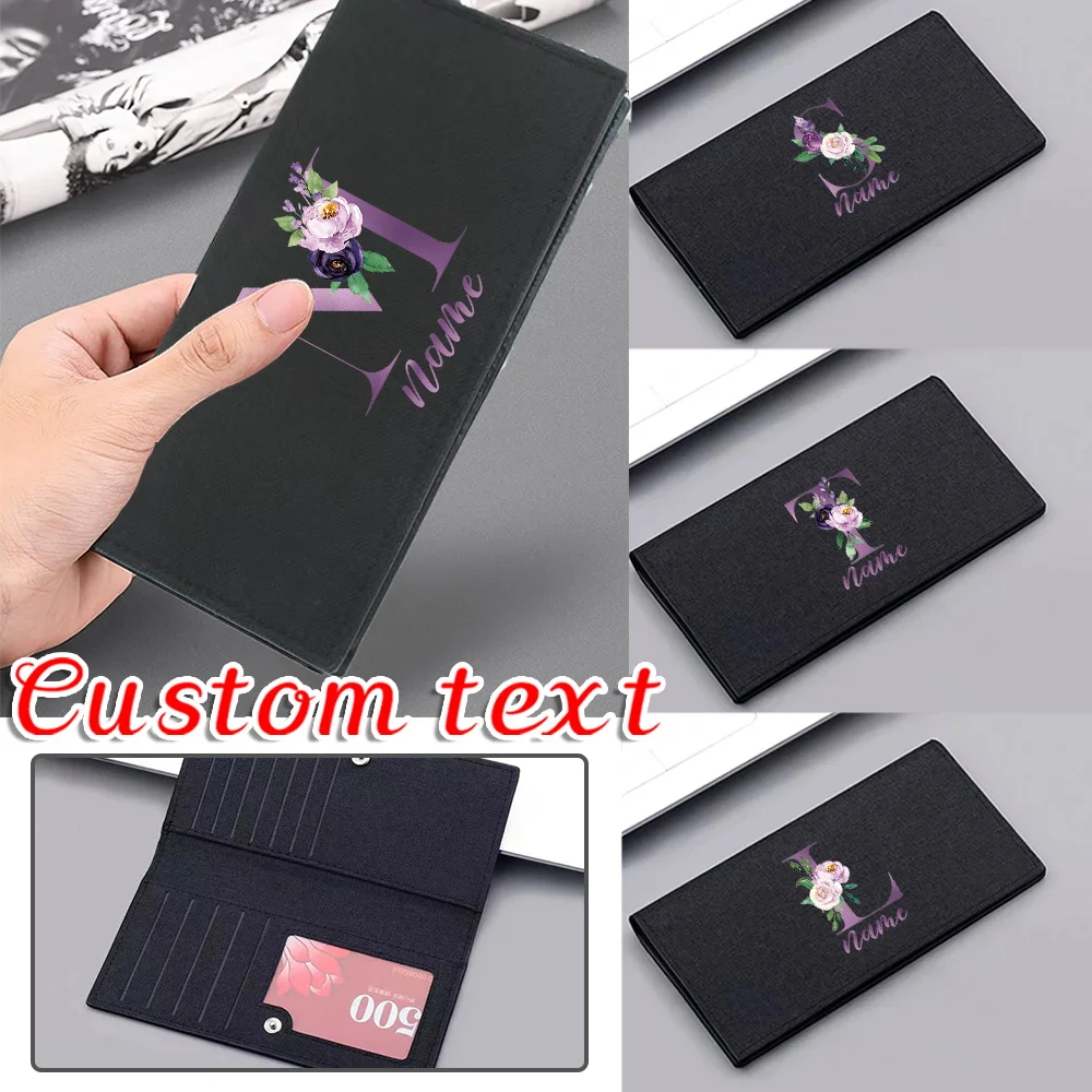 Personalized Customized Name Wallet Women Mini Pocketbook Big Capacity Money Clip Bank Card Storage Pack Multi-Function Purse