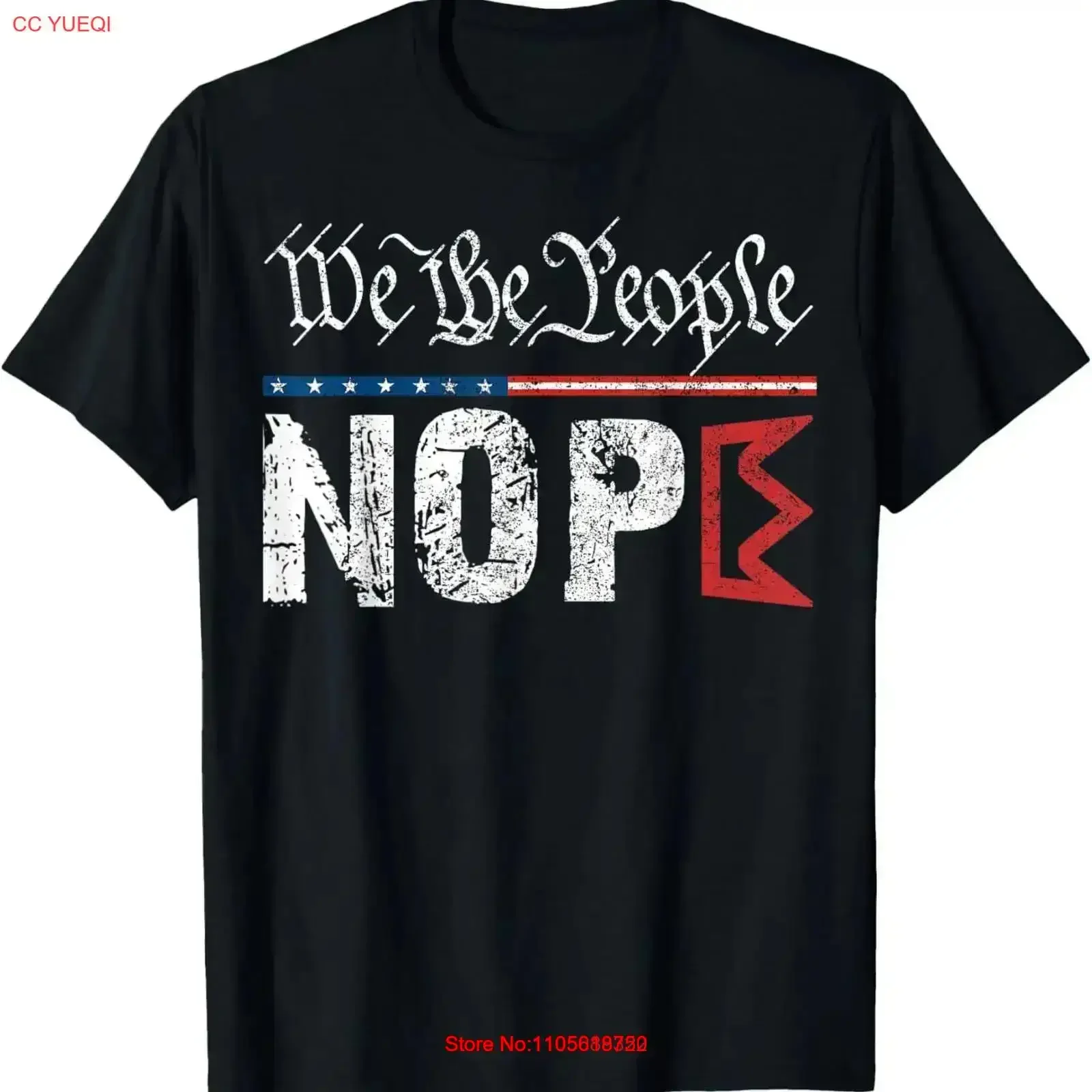 Retro No Kings Nope Protest Sign Horizontal T Shirt vintage Washed Soft Casual Top For Everyday Wear Stylish Stretched vintage