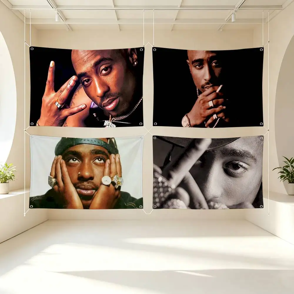 Tupac Shakur Rap Rapper  Flags Wall Hanging Tapestry Outdoor Garage Room Decorative flag Background Blanket