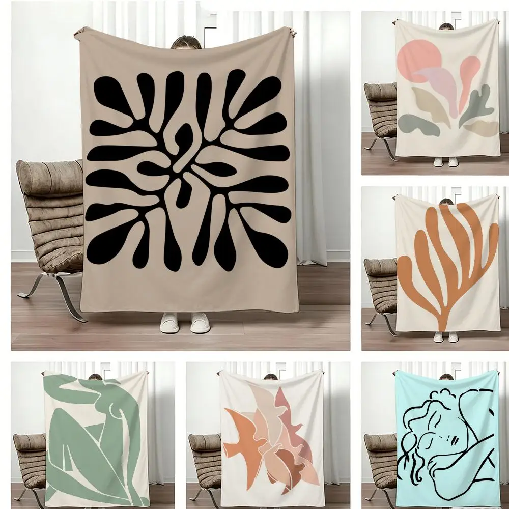 Matisse Lines Girl Throw Manta de franela ligera  blanket, suave y agradable para la piel, para refrescarse en verano