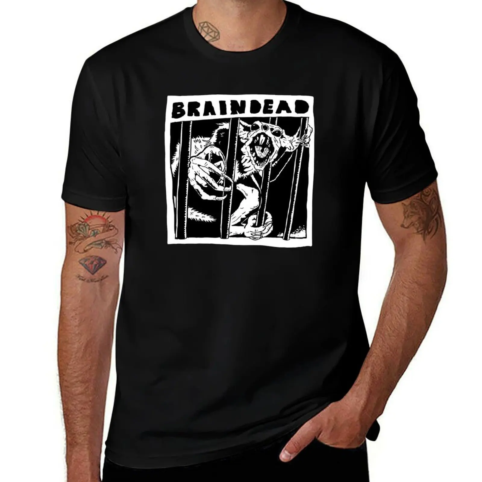

square Braindead monkey Rat T-Shirt Comfortable Basic Crew Neck Tee