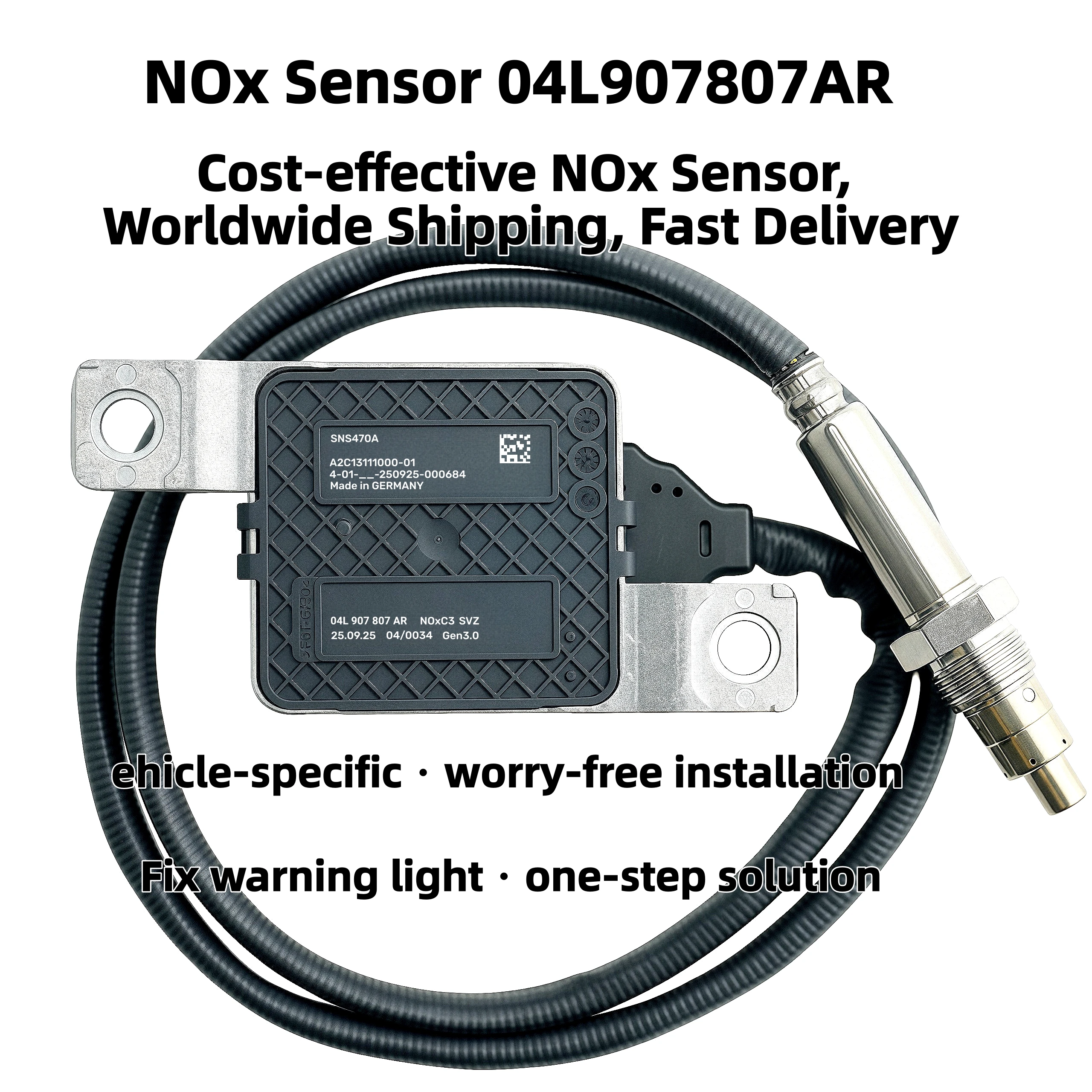 

The brand-new nitrogen oxide sensor 04L907807AR for VW T6 Multi Box Transport Vehicle 6 MK6 2.0 TDI 2015-2019 EuroVI
