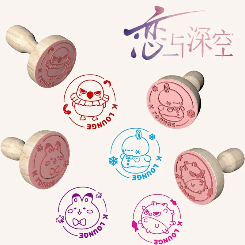 

Game Love And Deepspace Xavier Zayne Rafayel Sylus Cosplay Wooden Signet Envelope Stamp Seal Accessories Prop Gift