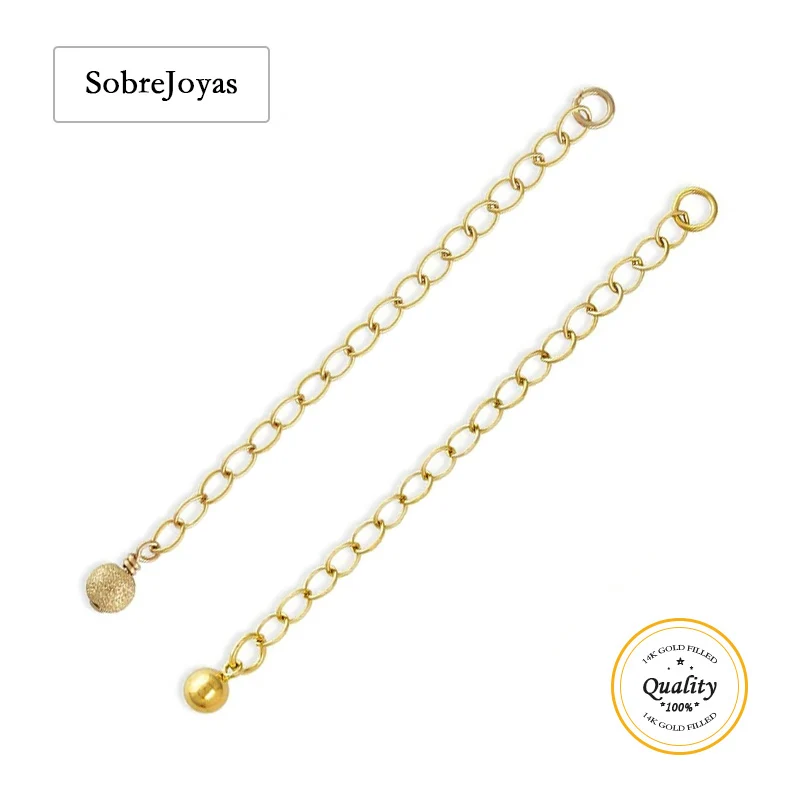 

14K Gold Filled 5.5cm Extender Chain Extender Chain For Bracelet w/ Round Ball Charm Jewelry Making Supplies Necklace Chain