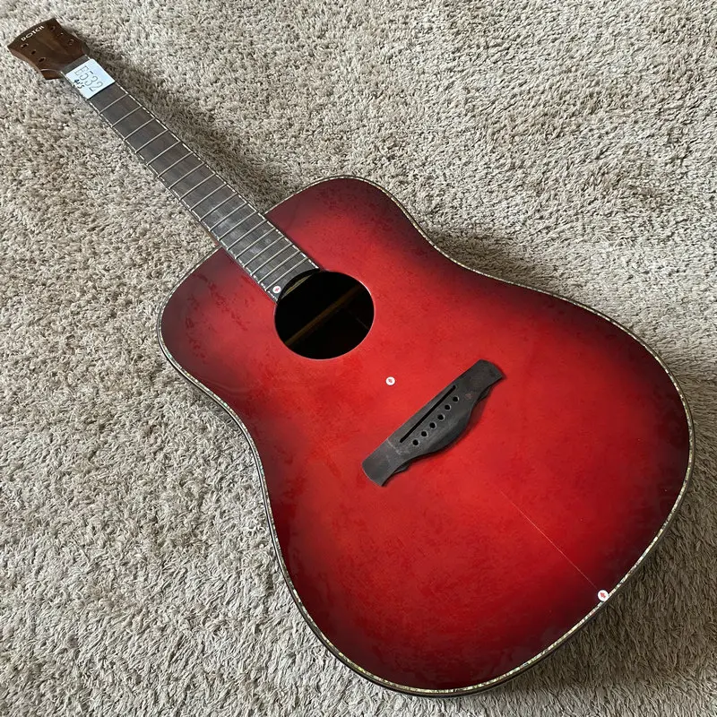 E532 Spruce Solid Top Rosewood Body Unfinished Electric&Acoustic Guitar Semi Finishing No Hardwares for DIY Stock Items Sales