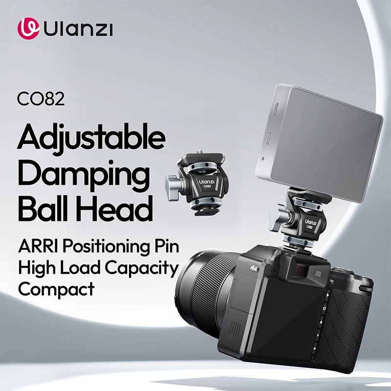 Ulanzi CO82 Adjustable Damping Ball Head Flat-Head Knob 360° Rotation with 1/4