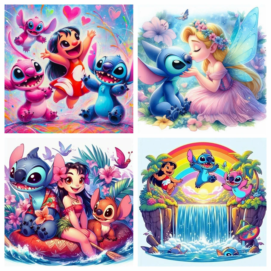 

Disney Cartoon Stitch And Girl Diamond Painting Kits Photo Art 5d Diy Full Drills Mosaic Cross Stitch Embroidery Home Decor Gift