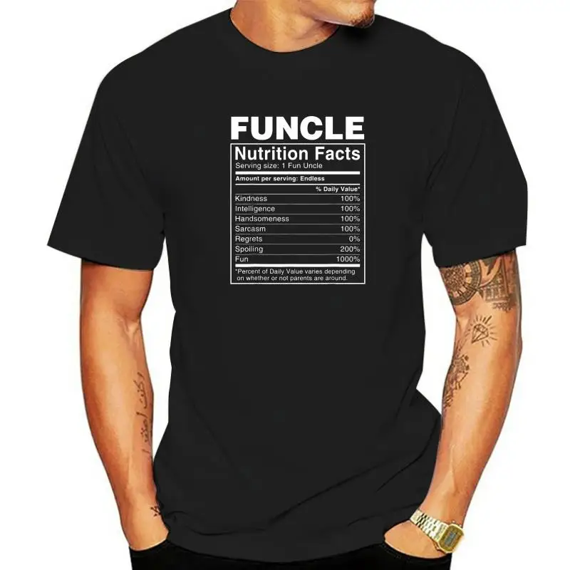 

Мужская рубашка Funcle с нутритивными фактами, забавная футболка Funcle, Camisa, топ, футболки для мужчин, хлопковые топы, рубашки в стиле хип-хоп, Популярные