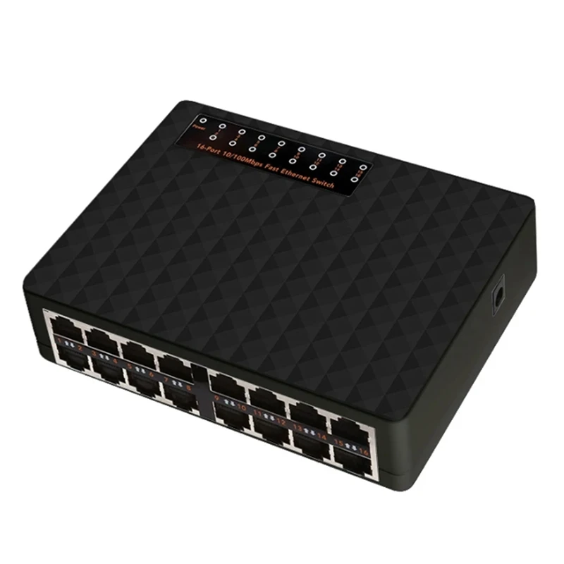 

16 Port 100Mbps Network Switch Plug And Play Fast Ethernet Smart Switcher Performance RJ45 Internet Splitter US-Plug Durable