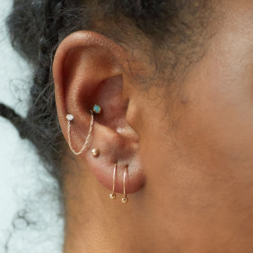 

Women's Earrings 14K Gold Filled Hoop Earrings Handmade 25mm Circle 4mm Beads Party Birthday Daily Gifts Earring for Women