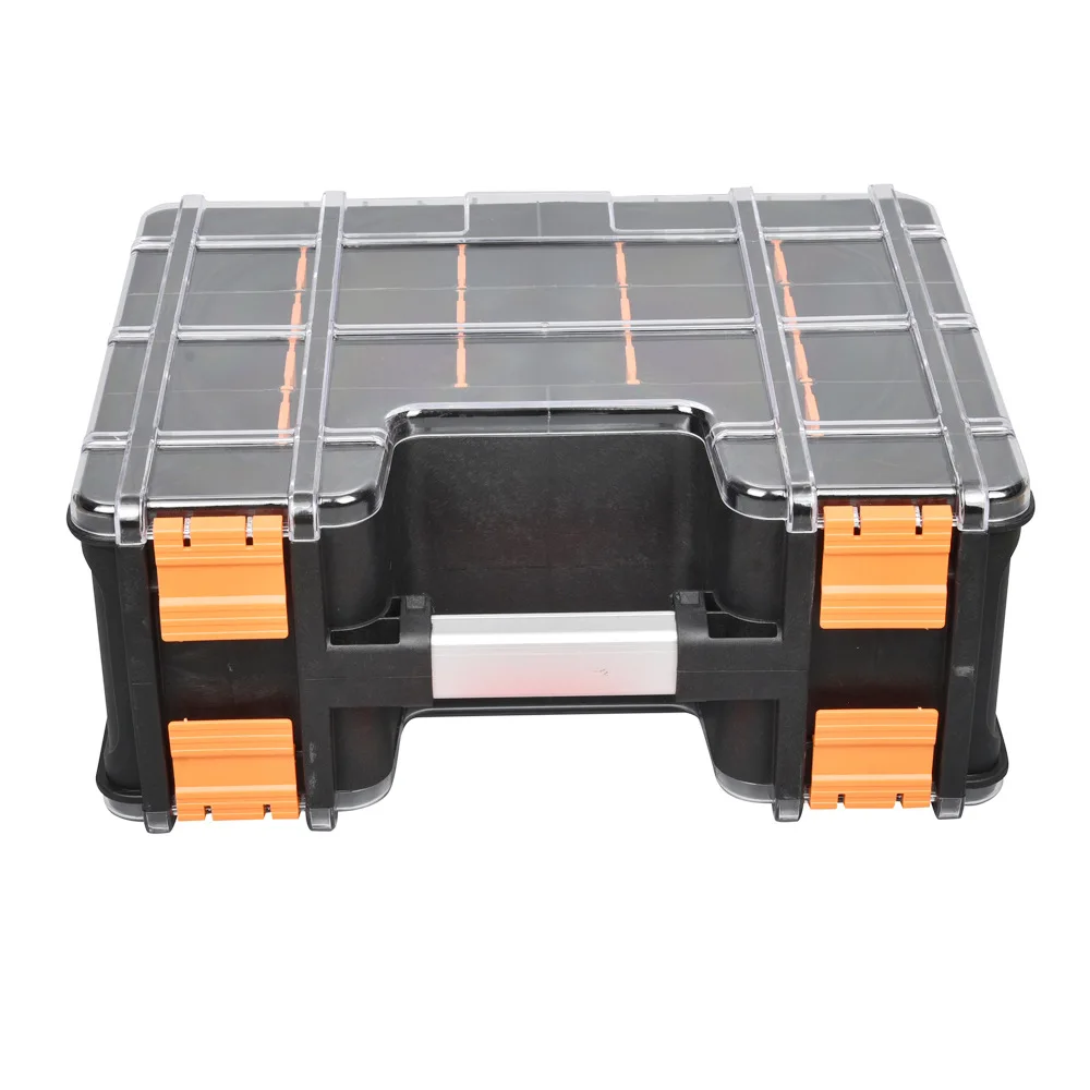 Double-side Parts Toolbox Portable Parts Box Screw Storage Box Hardware Tool Case Multi-grid Bolt Organizer Box Parts Storage