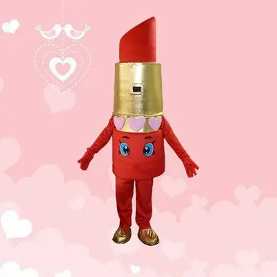 Diseño de moda lápiz labial disfraz de mascota fiesta de cumpleaños para adultos vestido de lujo Halloween Cosplay trajes ropa de Navidad