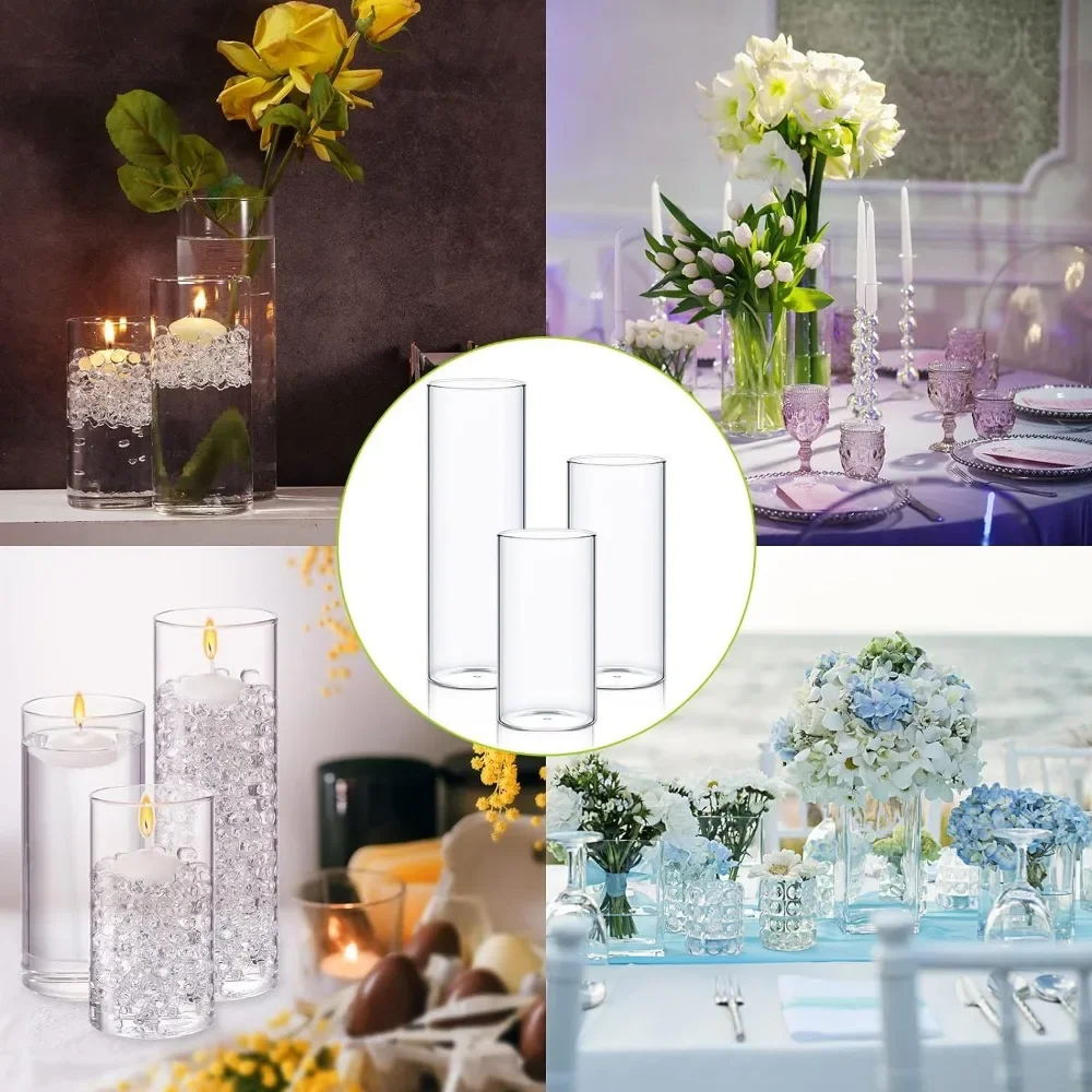 36 pcs üvegek cylindre vases decorativa candles Birtokos Asztal centerpieces számára esküvői Avatás, haza dekor Meghiggad üvegek virágok Váza