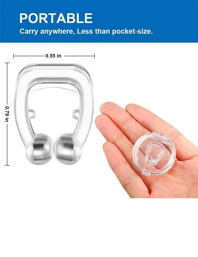 Anti Snoring Device Silicone Nose Clips Magnetic Sleep Tray Sleeping Aid Improve Sleeping Easy Breathe Apnea Guard Night Devices