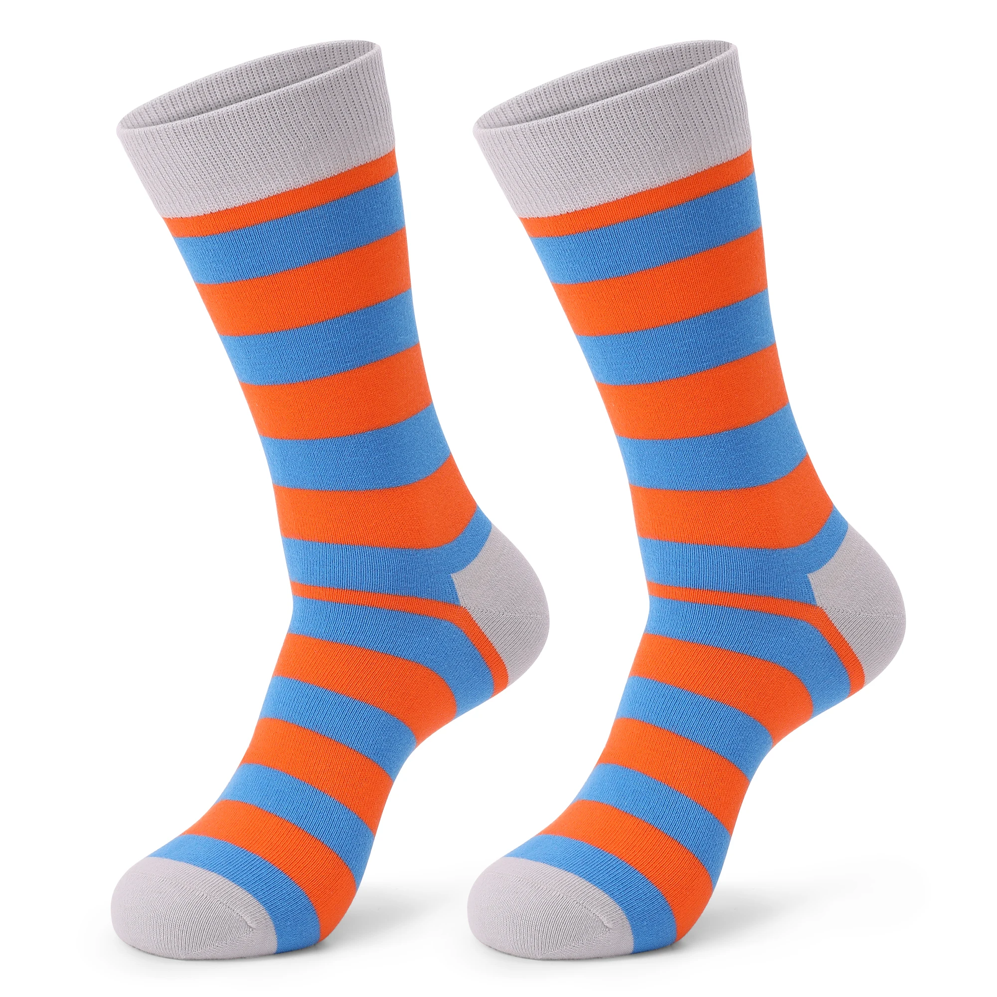 Chaussettes provoqué amusantes pour hommes, chaussettes fantaisie en coton peigné à rayures colorées, paquet de chaussettes à motifs amusants,