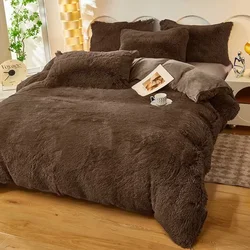 Bed Linen Sets Autumn Winter Warm Bedding Four Piece Set on The Bed Queen Duvet Cover Set with Sheets Single Double Bedding Set