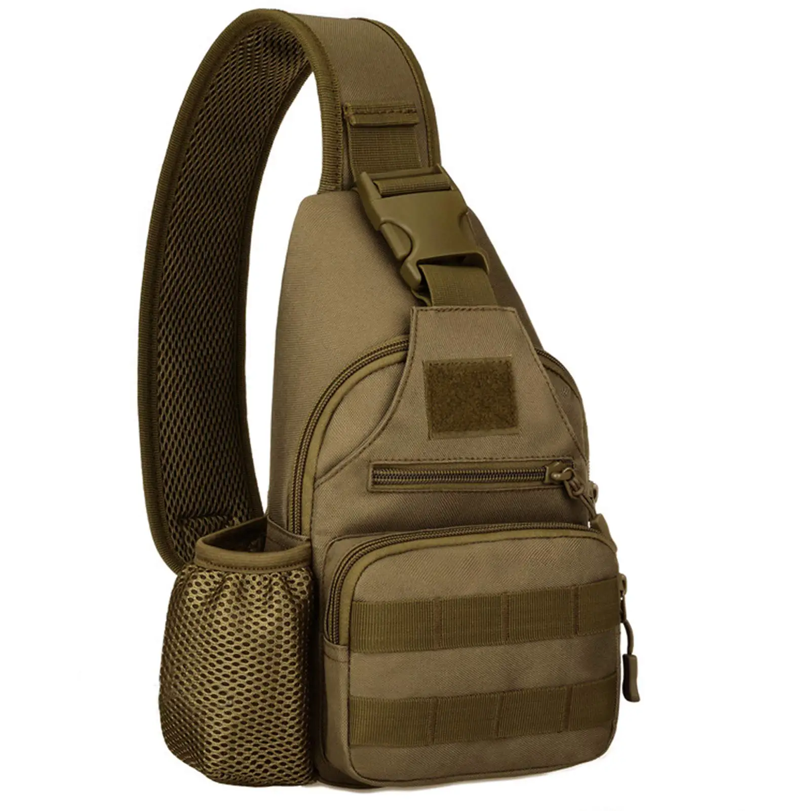 Tactical Military Chest Sling Bag Water Resistant Shoulder Backpack Mens One Strap Daypack with Water Bottle Holder