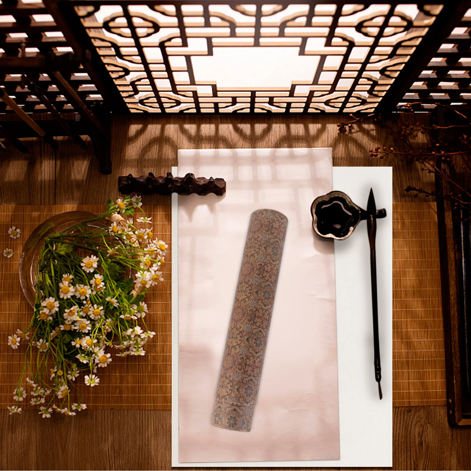 Calligraphy Scroll Box 6Cm Inner Diameter Adjustable Tube For Painting Storage Vintage Style Artwork Container Poster Tube