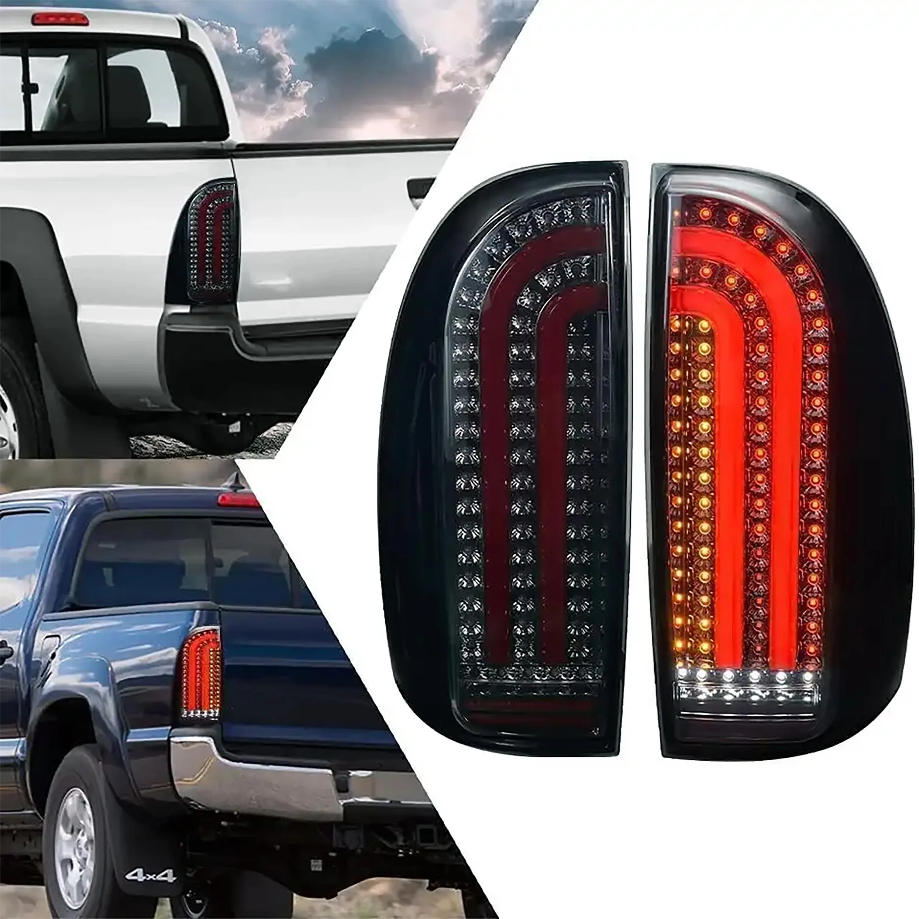 2PCS/SET Turn Signal Lights Brake Driving Lamp LED Rear Light Tail Lights For Toyota Tacoma 2005-2015 Taillight