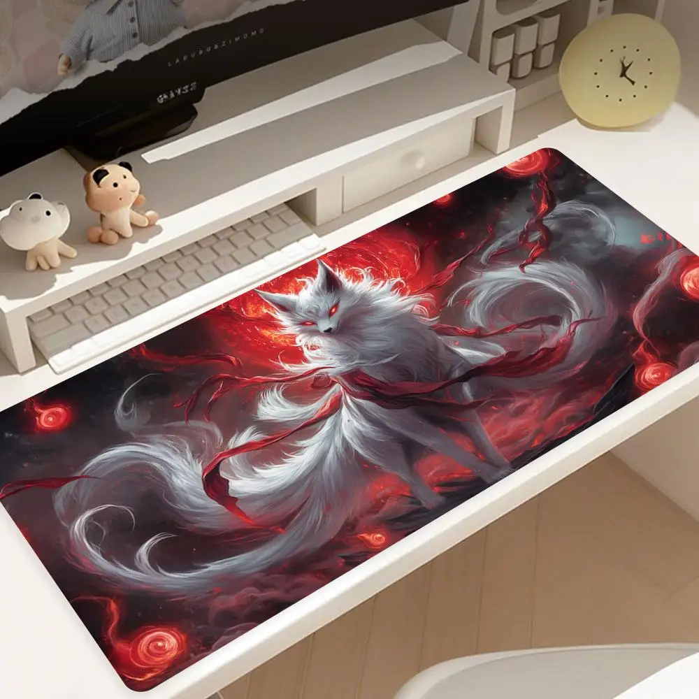 Pink Fox Mouse Mat Anime Kawaii Cute Mousepad Natural Rubber Gaming Table Pad Extra-large size Office Computer Mouse Mats HYBXXC
