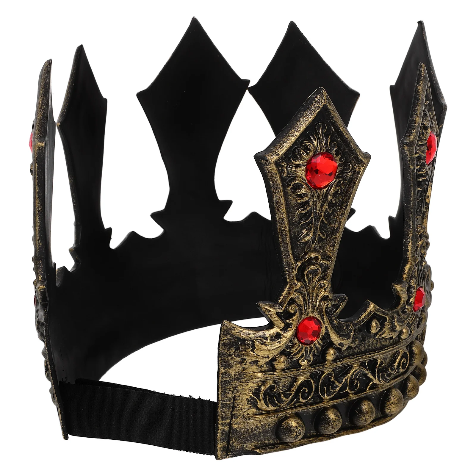 تاج الملك من حجر الراين قابل للتعديل للرجال والأولاد في القرون الوسطى وحفلات الزفاف وحفلات الزفاف وإكسسوارات غطاء الرأس #4