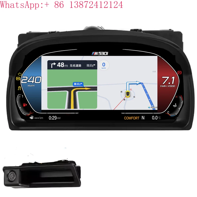 Wireless CarPlay Android Auto Dashboard Speedometer for BMW X1 E84 New LCD Instrument Cluster Virtual Cockpit Head-Up Display