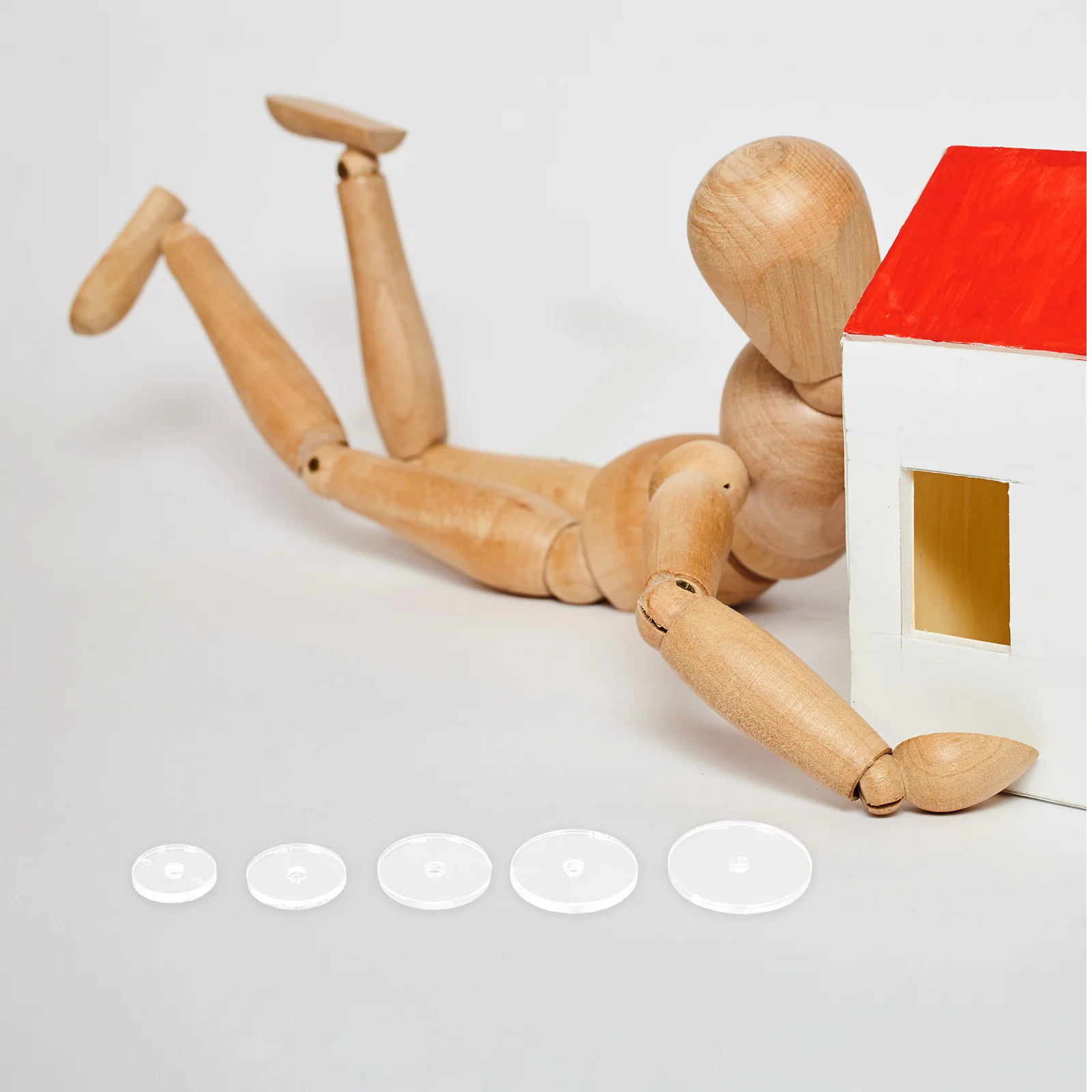 

50pcs 12/14/16/18/20Mm Joint Clear Acrylic Rotatable Connectors For Diy Bear Making Action Figure Craft Movable Joints