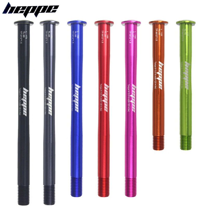 

HEPPE MTB Road Bike Thru Axle Front Rear Hub Shaft Skewers 12x100/110/142/148 Hub Shaft Quick Release 120/122/166/173mm M12xP1.5