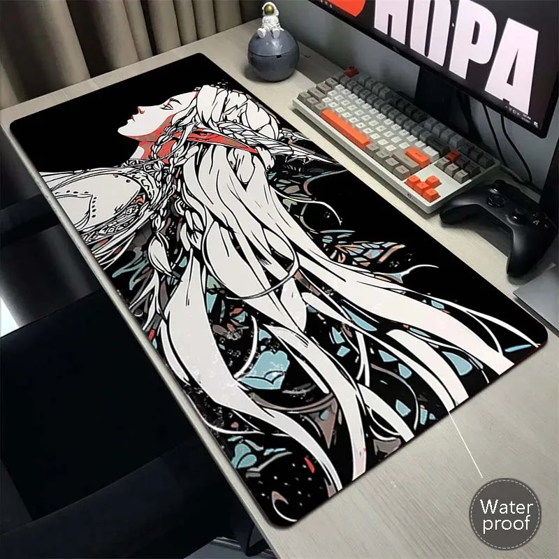 

Cartoon Girl Game Mousepad Gaming Waterproof Mouse Pad Alfombrilla 1200x600 Mouse Mat Computer Gamer Keyboard Soft Pads Oversize