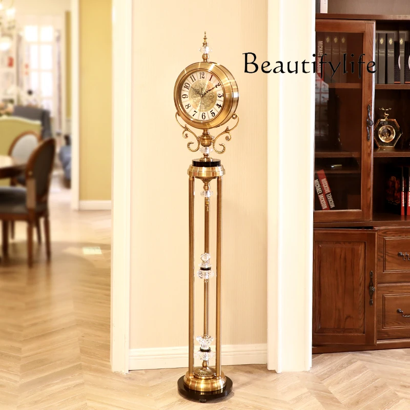 Luxury European Style the Grandfather Clock American Living Room Mute Creative Majestic Villa Ornament Decoration Stand Clock