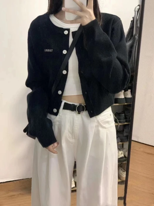 

Вязаный свитер-кардиган женский, новинка ранней весны, в корейском стиле, повседневный, свободный, длинный, с открытыми рукавами, модный топ