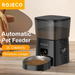 Robeco-comedero automático para gatos, dispensador inteligente de comida para mascotas, versión de botón, Control inteligente, accesorios para perros y gatos