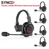 Synco XTalk 2.4GHz Wireless Intercom System Remote Headsets Wireless Microphone Expanded Team Communication to 700M Distance