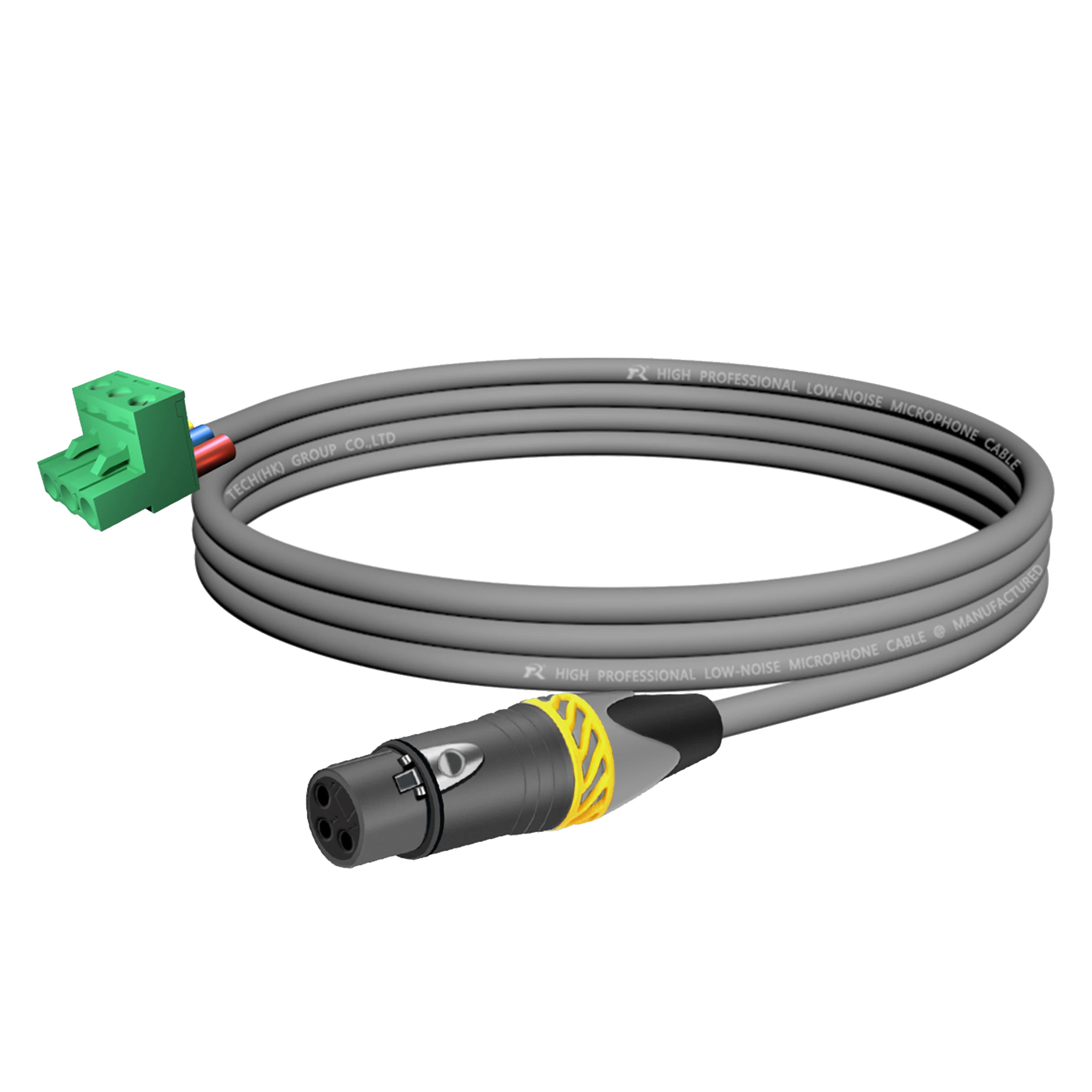1 Stück Phoenix-zu-XLR-Audiokabel, Abgeschirmtes Kabel mit XLR-Stecker/Buchse und Gelber Rutschfester Zugentlastung – Detail 16