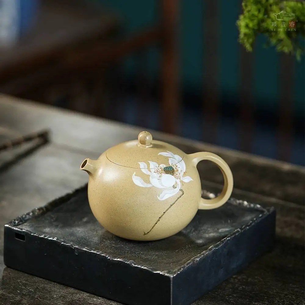 Yihu Chun Ben Shan Green Xishi 230Cc, Hand-Painted By National Craftsman Zhang Jibiao, High-End Purple Clay Teapot