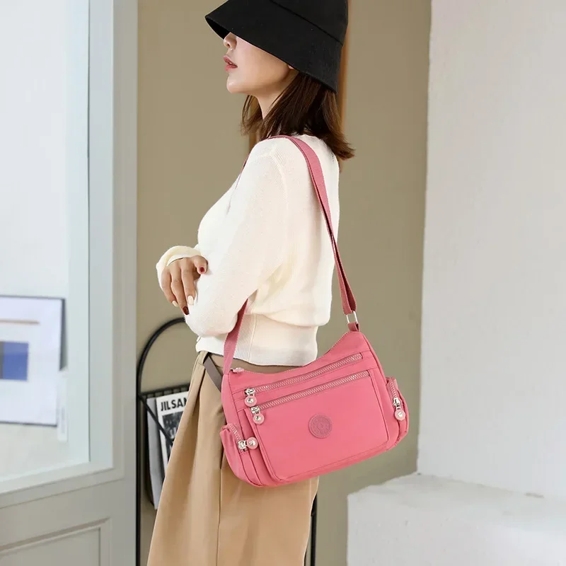 Shoulder backpack female Korean fashion printing Oxford cloth simple hundred layers mom bag leisure crossbody bag