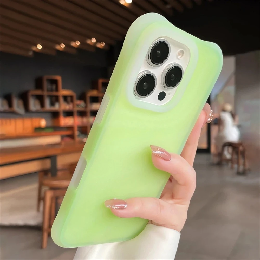 

Модный желейный яркий флуоресцентный жидкий силиконовый чехол для телефона для iPhone 16, 15, 14, 13 Pro Max, противоударный мягкий чехол с волнистым узором