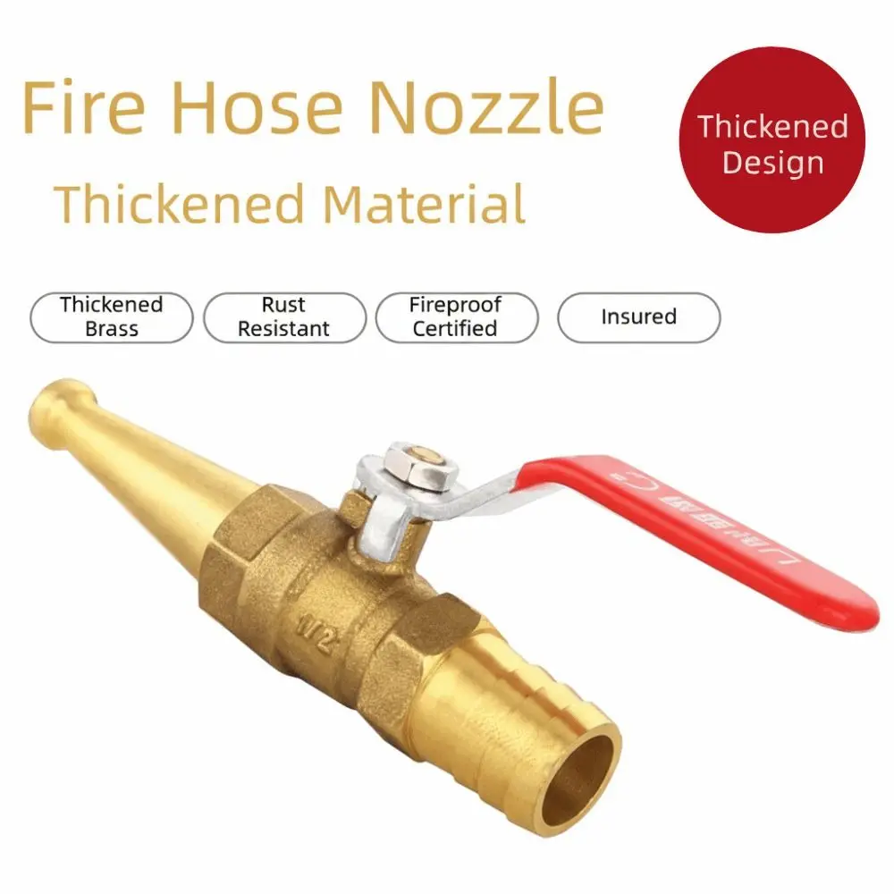 Copper Material Water Gun Nozzle with Handle Shutoff Valve Sprinkler Switch High-pressure Design Fire Ball Valve