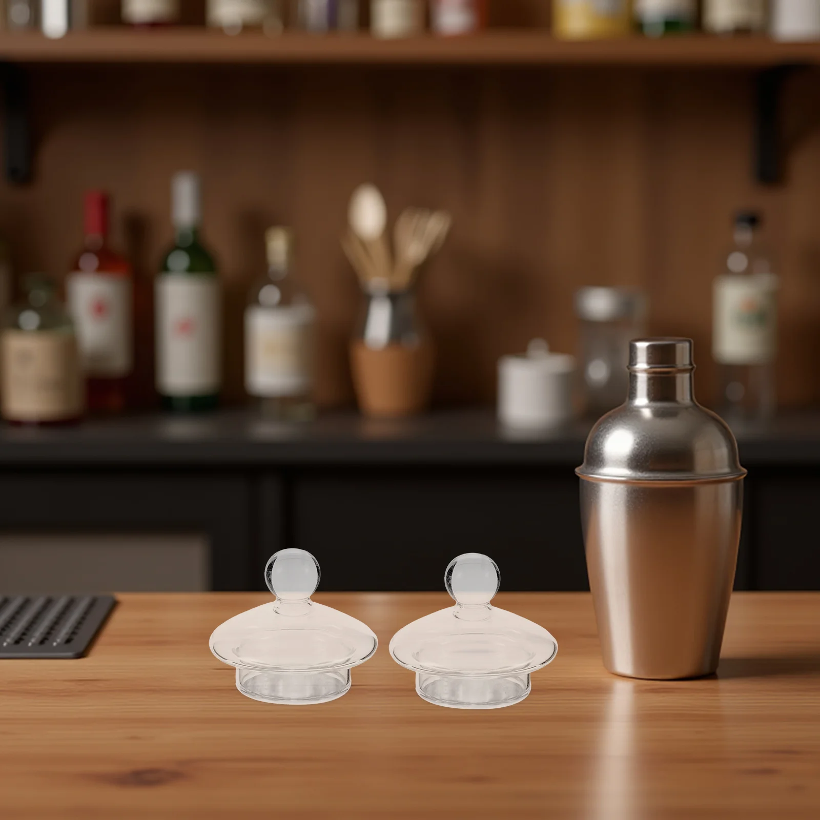 

2Pcs Whiskey Glass Cover Clear Glass Tasting Lid Perfect Seal Aroma Preservation Home Bar Brandy Snifter Liquor Cocktail Coffee