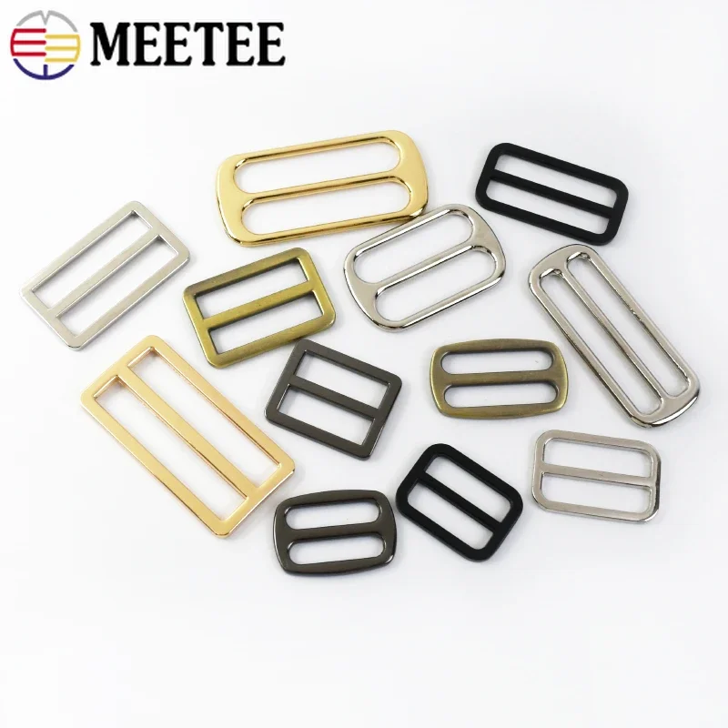 5/10Pcs 25/32/38/50mm Metal Buckles for Bag Tri Glide Ring Buckle Webbing Strap Adjuster Clasp Hooks DIY Hardware Accessories