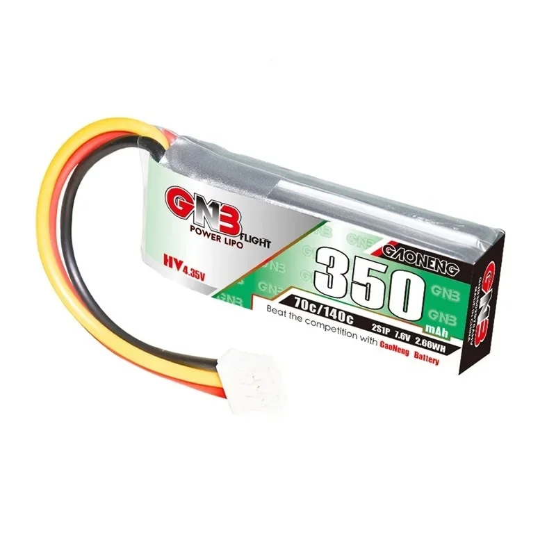 1-10 pz Gaoneng GNB 350mah 2S 7.6V 70C/140C HV Lipo batteria PH2.0/3PIN spina per Emax Tinyhawk S quattro assi Indoor FPV droni